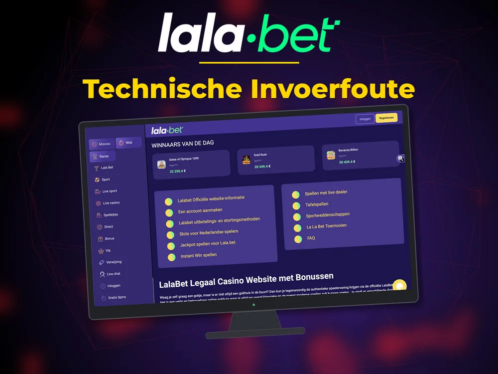 lalabet - Technische Invoerfoute